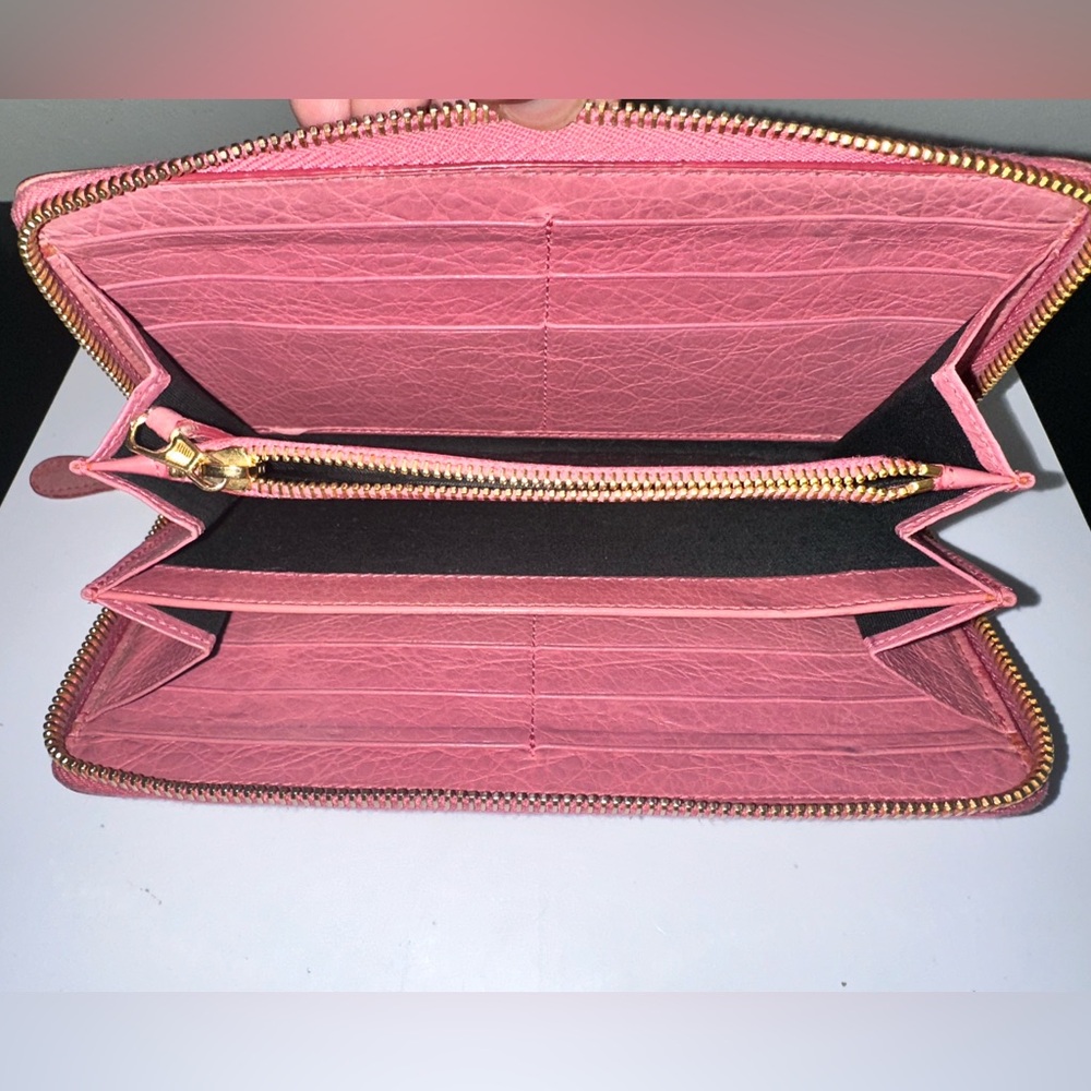 Balenciaga Long Zip Around Wallet - Pink/Coral - Authentic - Picture 10 of 16